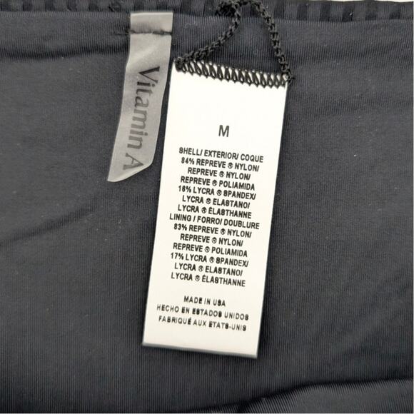 Vitamin A Women's Eco Ribbed Midori Bikini Bottom High Leg Black Size M - Picture 4 of 8